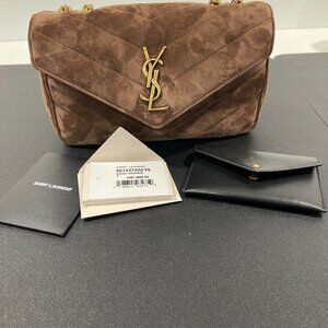 Saint Laurent Loulou Small Shoulder Bag Matelasse Suede (JB1400)